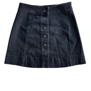 Madewell Metropolis Snap Jean Skirt Rawley Black